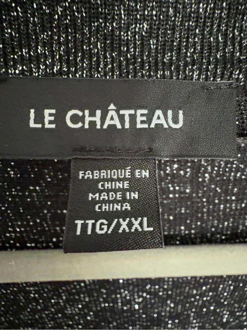 Le Château Metallic Black Silver Cropped Bolero Cardigan XXL - Picture 3 of 4